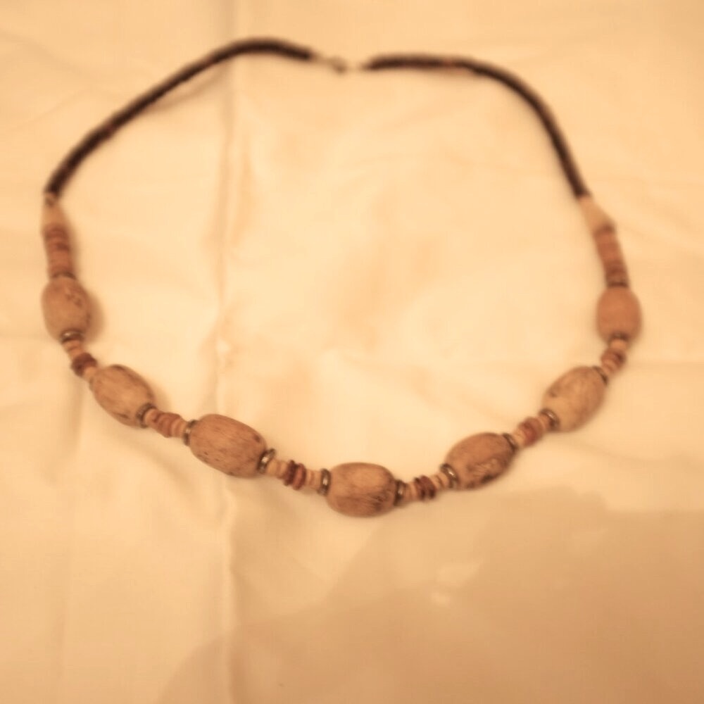 COPY - Mixed wooden beaded necklace tribal bohemian vibe